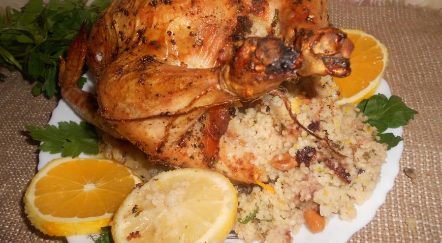 Chicken stuffed with couscous and dried fruits