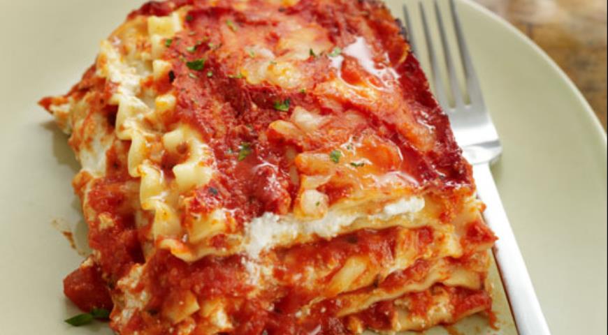 Lasagna from warm Italy