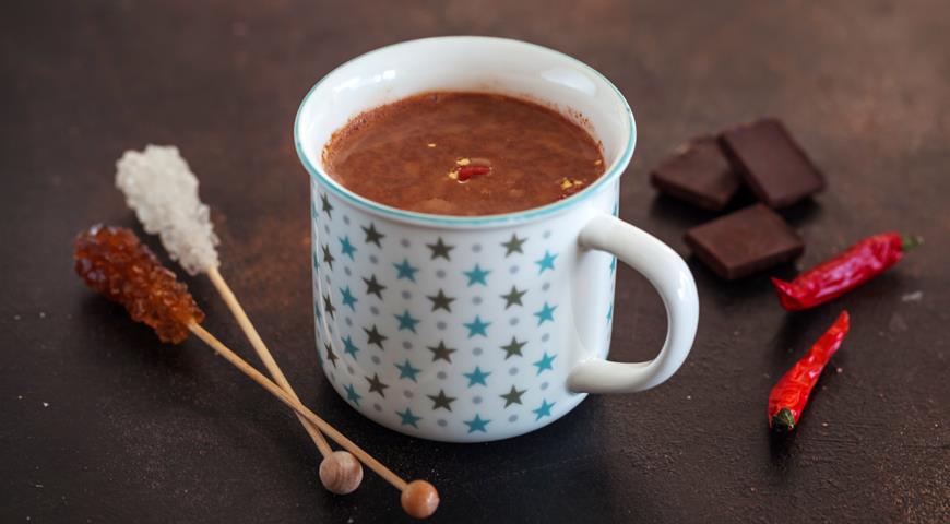 Mexican hot chocolate with chili