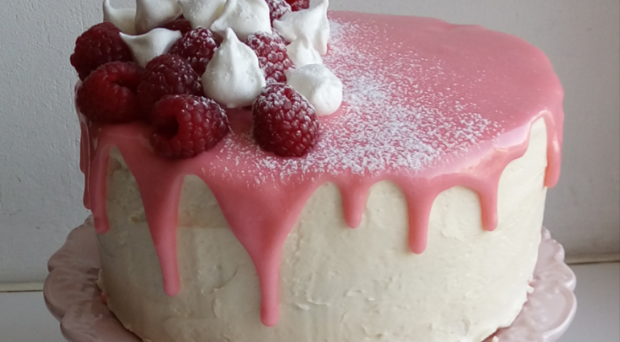 Raspberry Everest Cake