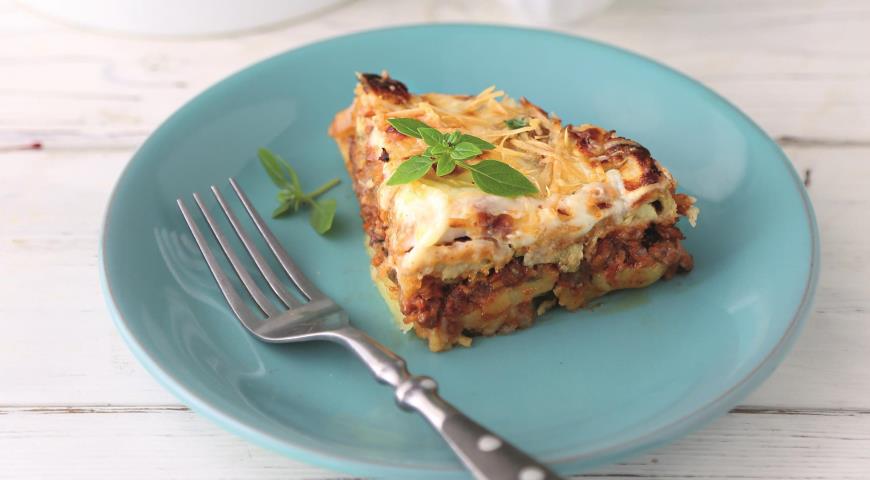 Real Greek moussaka with eggplant
