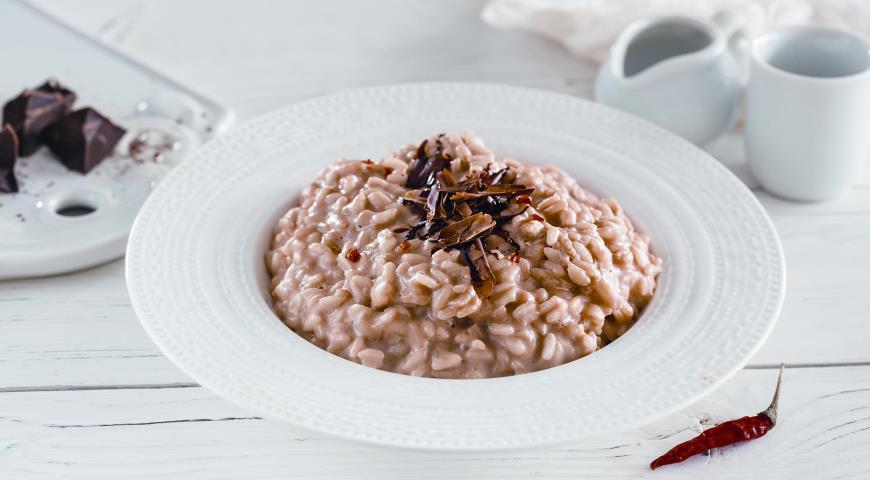 Risotto with ricotta and chocolate