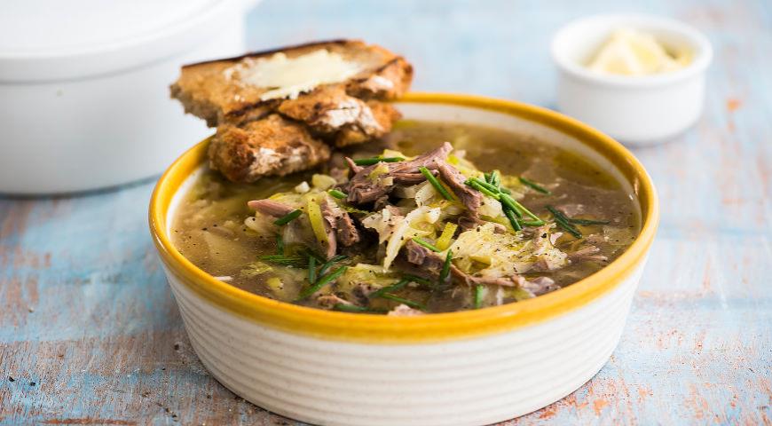 Turkey, leek and Chinese cabbage soup