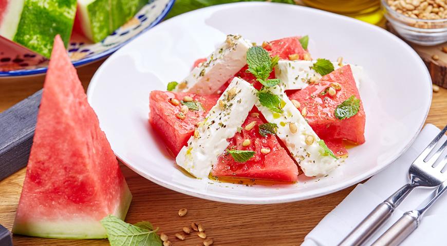 Watermelon salad with feta