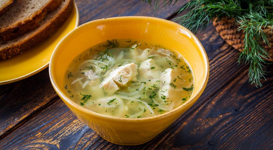 White sea fish soup with dill
