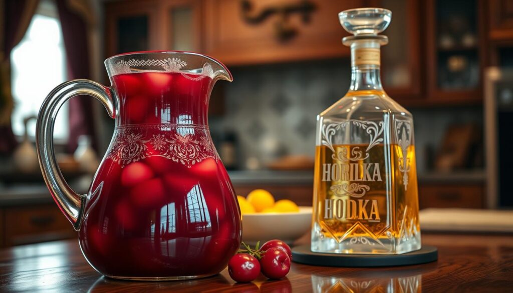 Ukrainian beverages: Compote and Horilka