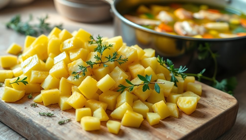 add chopped potatoes now