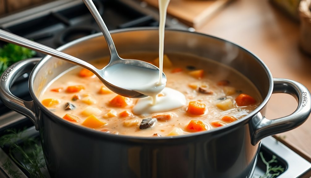 add cream for richness