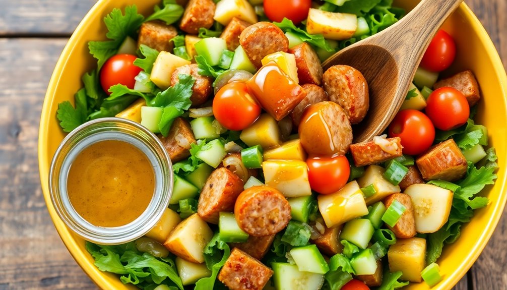 add dressing and toss