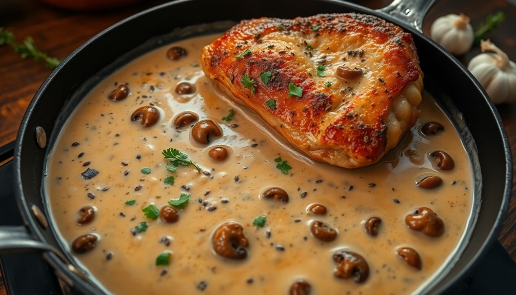 add mushroom sauce mixture