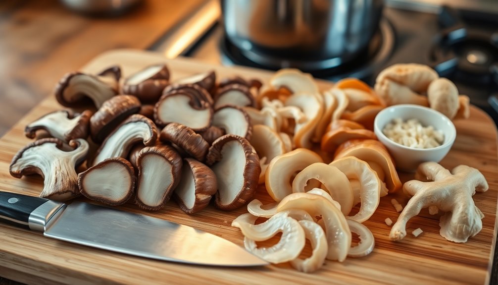 add sliced mushrooms next