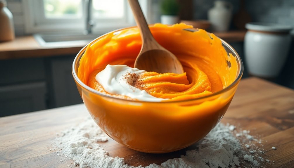 add sweet potato puree