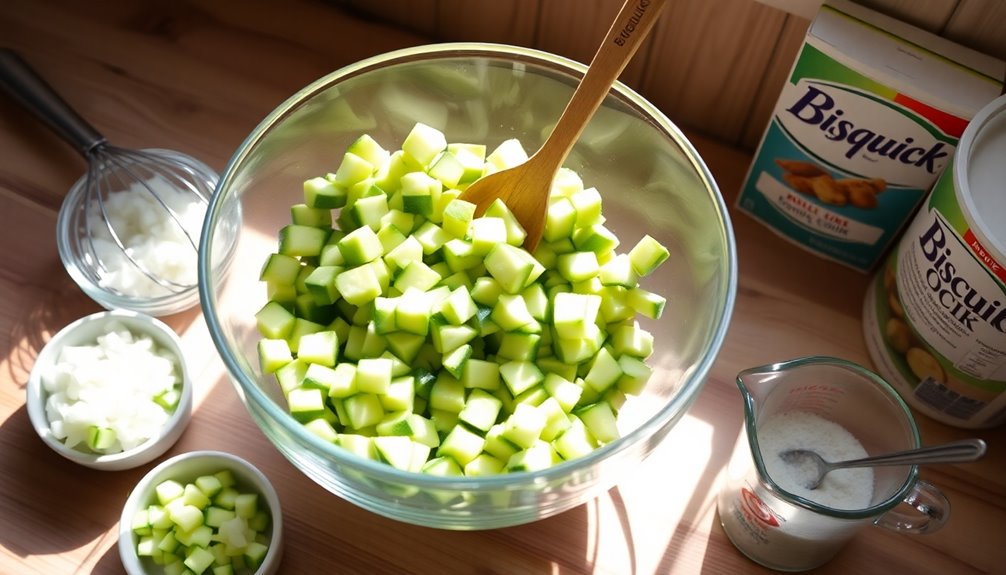 add zucchini to mixture