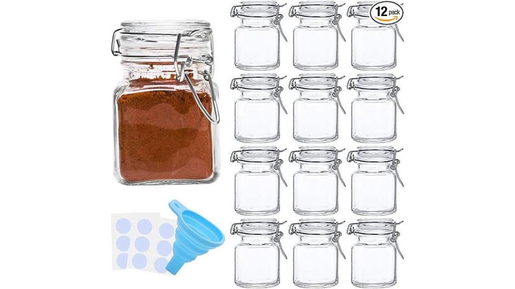 airtight hinged spice jars