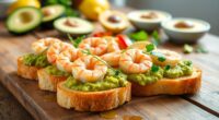 avocado shrimp bruschetta delight