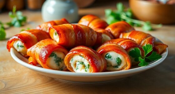 bacon wrapped chicken rolls