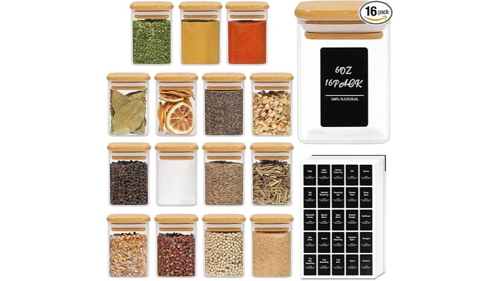 bamboo lid spice jars