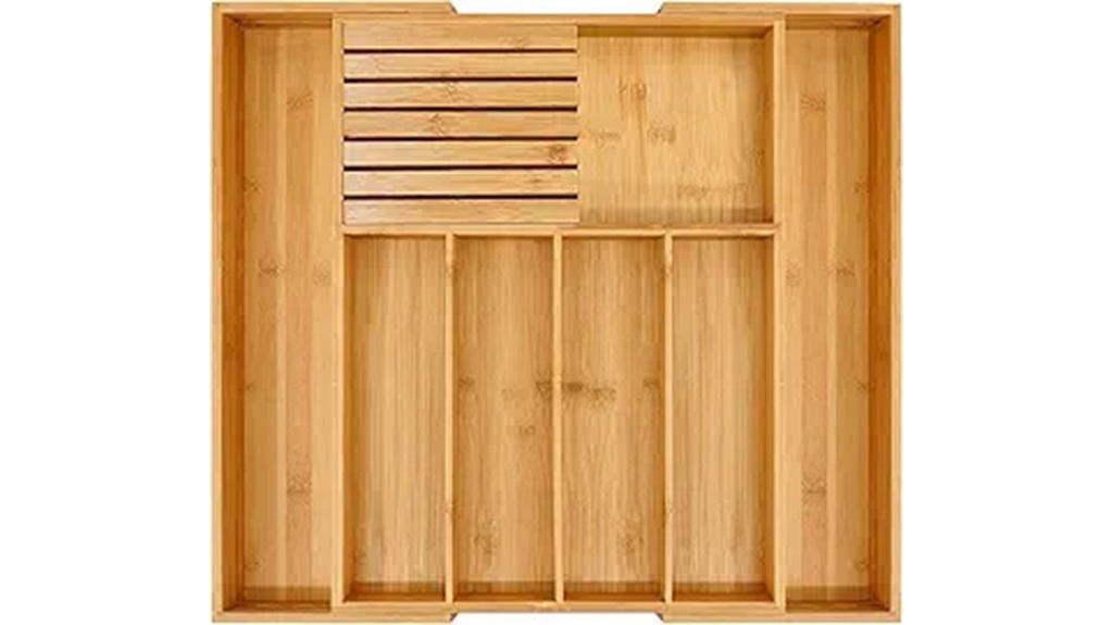 bamboo silverware drawer organizer