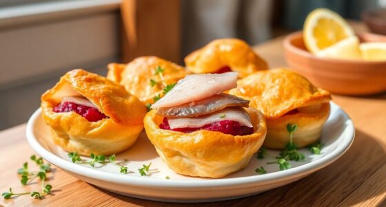 beetroot herring puff pastries