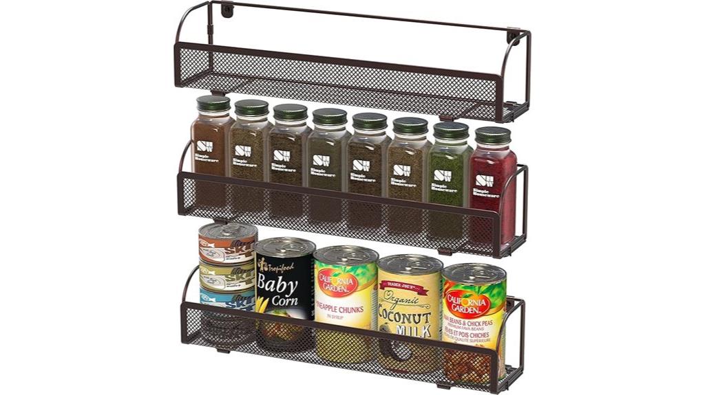 bronze wall mounted spice rack