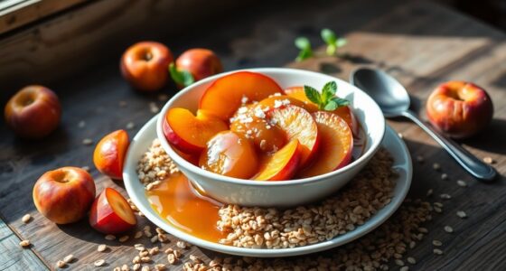 caramelized nectarines with oatmeal