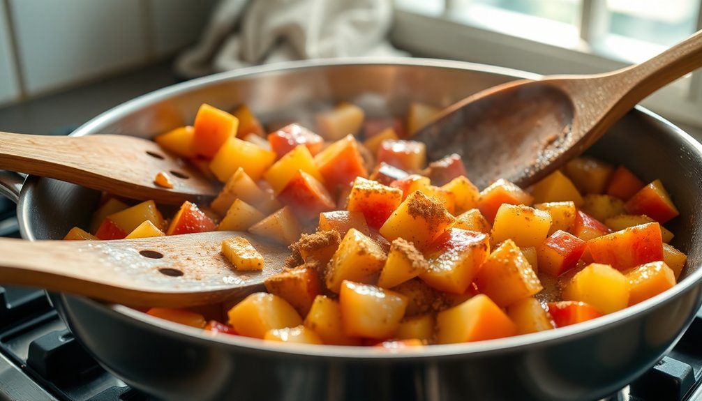 caramelized spicy apple preparation