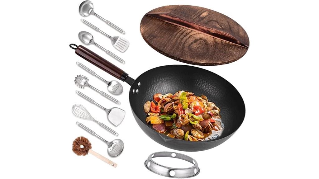 carbon steel wok set