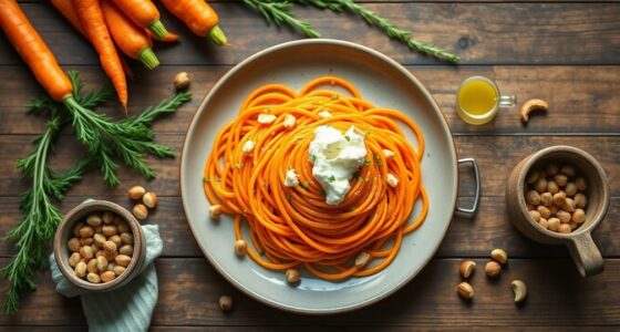 carrot noodles flavored with rosemary