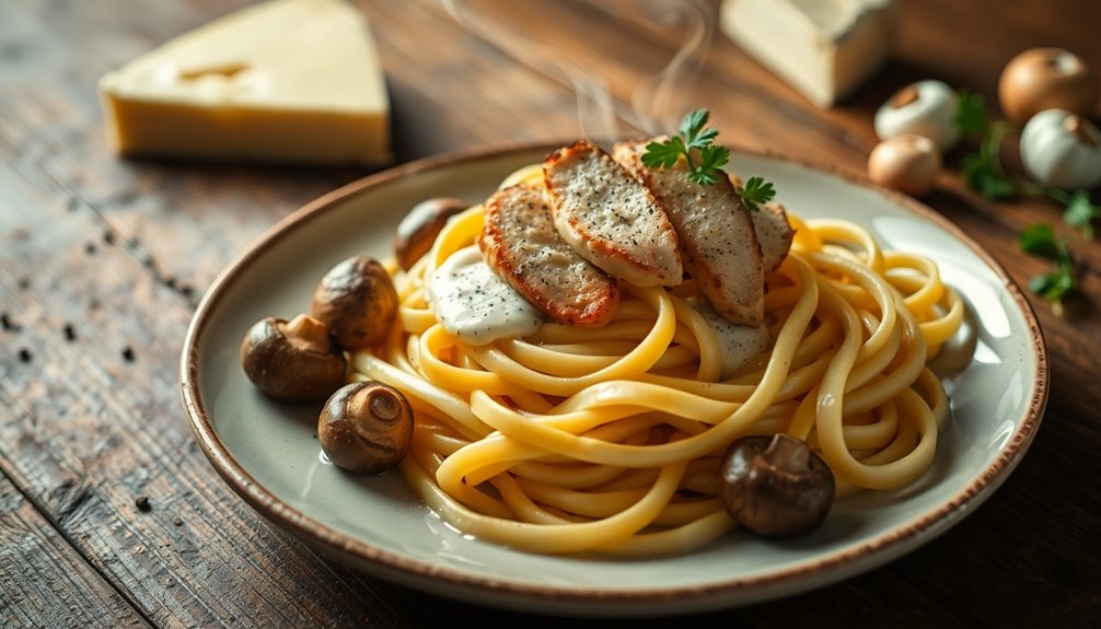 chicken tagliatelle with blue cheese