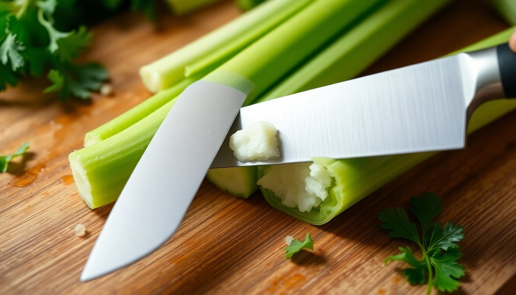 chop celery into pieces