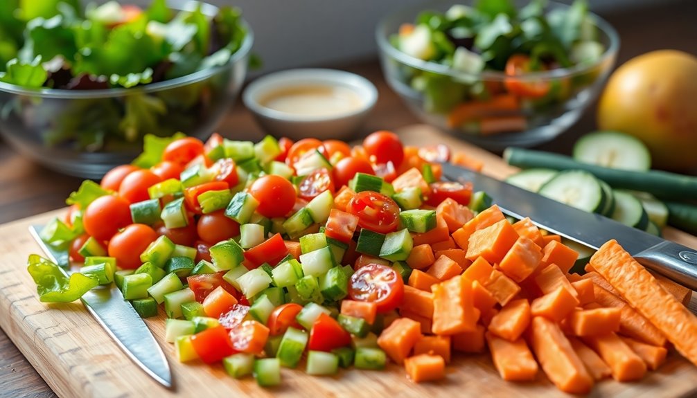 chop vegetables into pieces