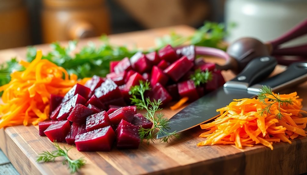 chop vegetables into small pieces