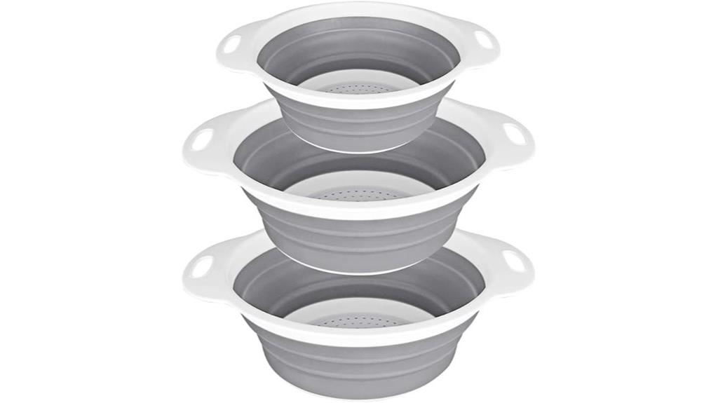 collapsible colander strainer set