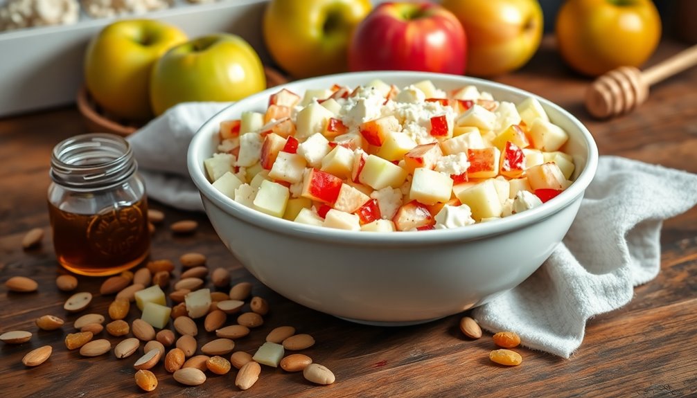 combine cottage cheese apples