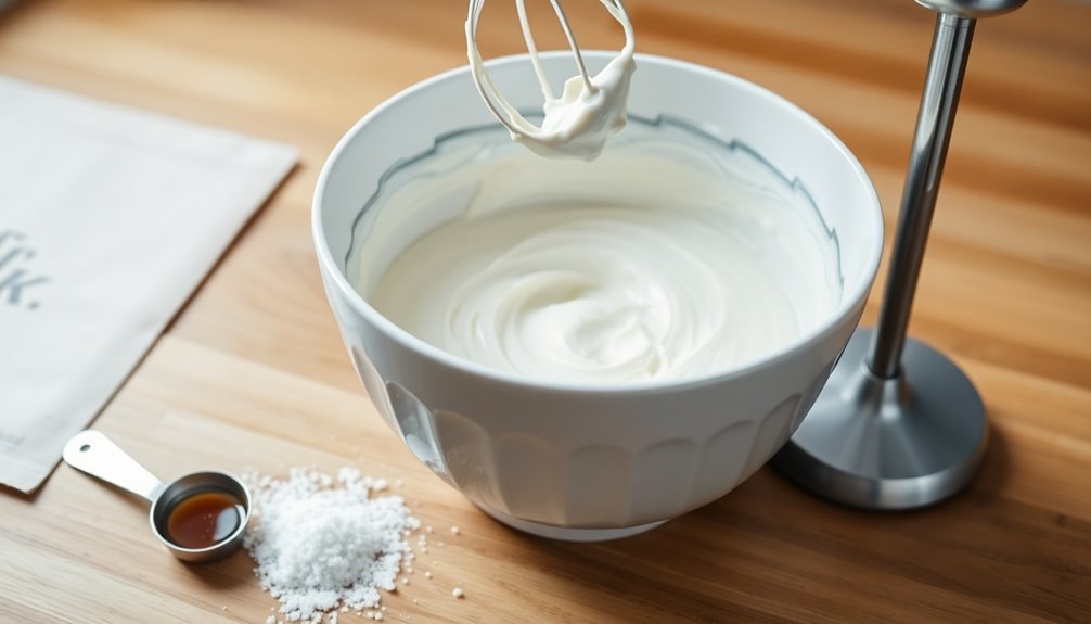 combine cream cheese sugar