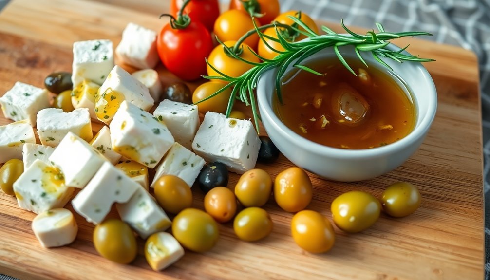 combine feta with olives