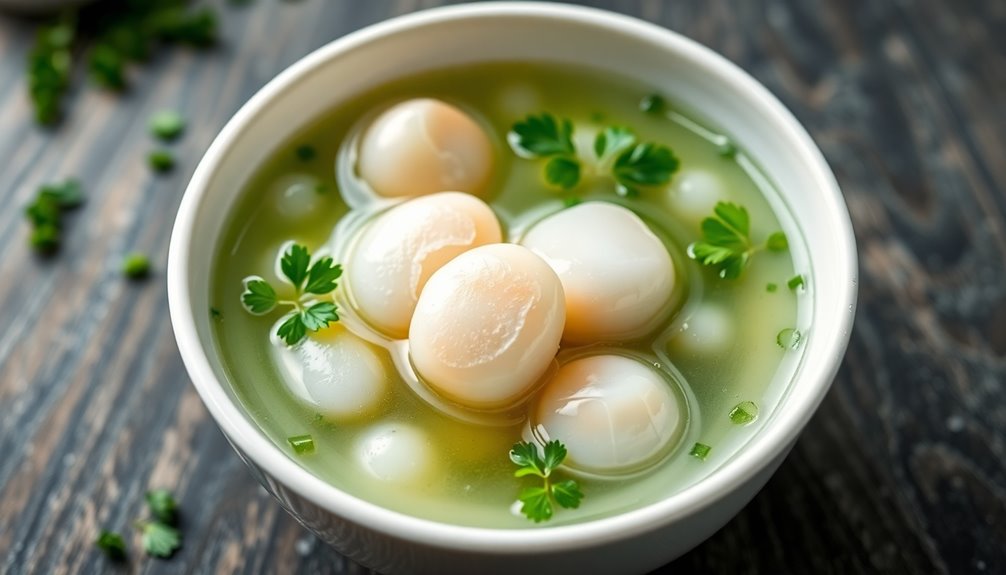 combine ingredients with broth