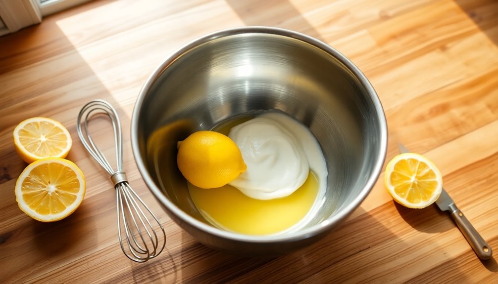 combine mayonnaise with lemon