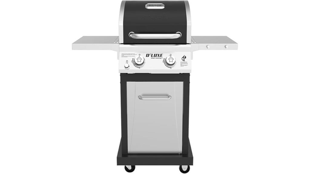 compact dual burner grill