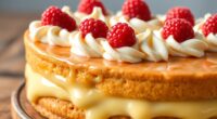 creamy dessert with crackers