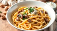 creamy mushroom pasta dish