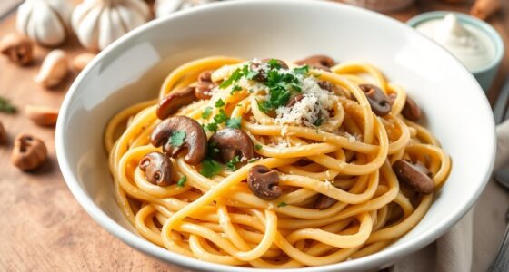 creamy mushroom pasta dish