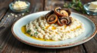 creamy mushroom wheat risotto