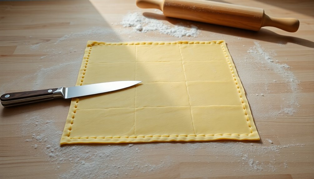 cut pastry into squares