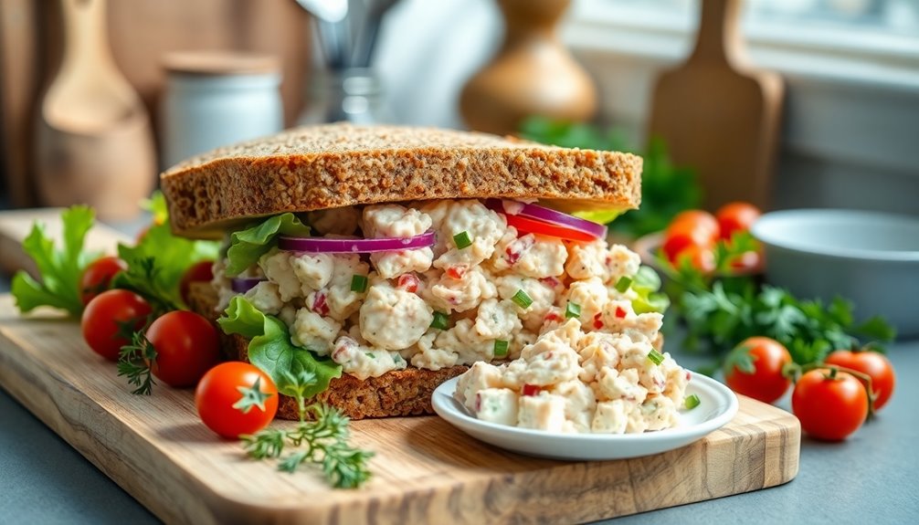 delicious tuna salad sandwich