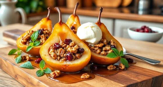 deliciously baked stuffed pears