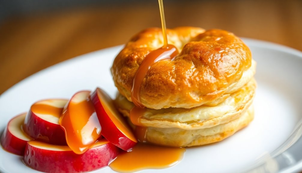 drizzle caramel sauce generously