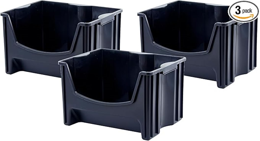 durable stackable storage bins