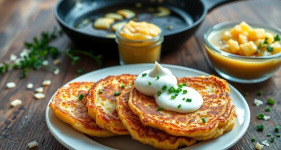 egg infused potato pancakes