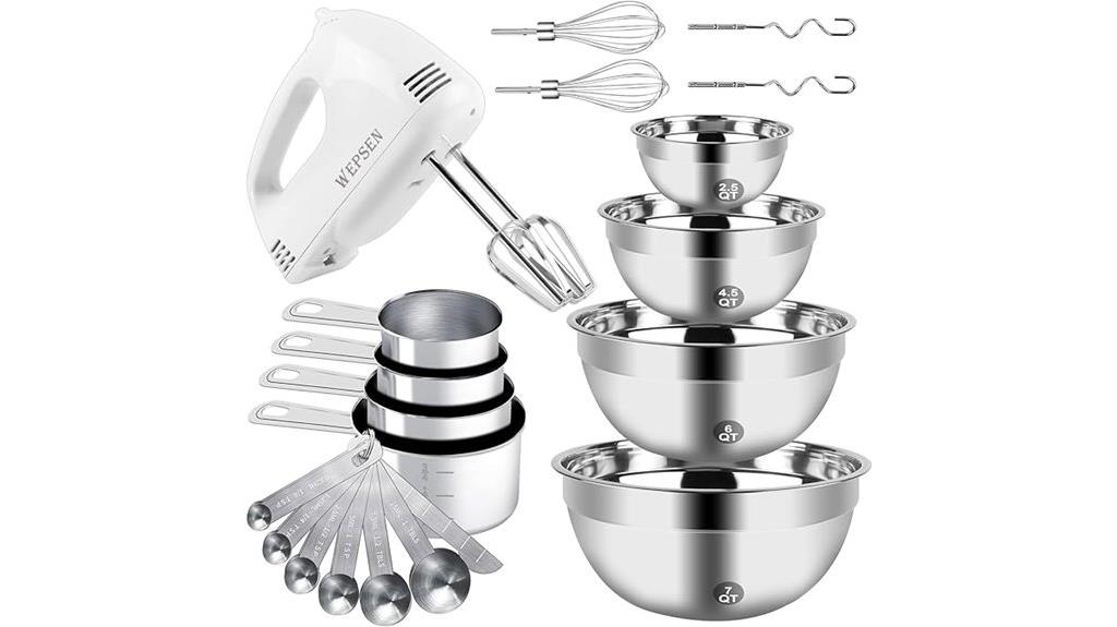 electric mixer bowl set